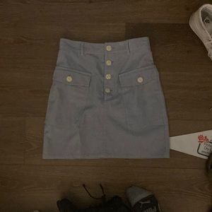 pale blue corduroy skirt